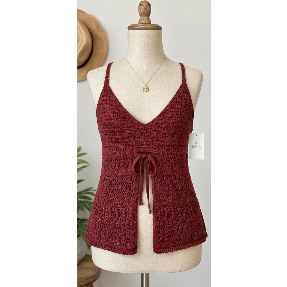 Nikka K Rust & Wander Crochet Boho Tank | Coastal Cowgirl Festival Top NWT Med
